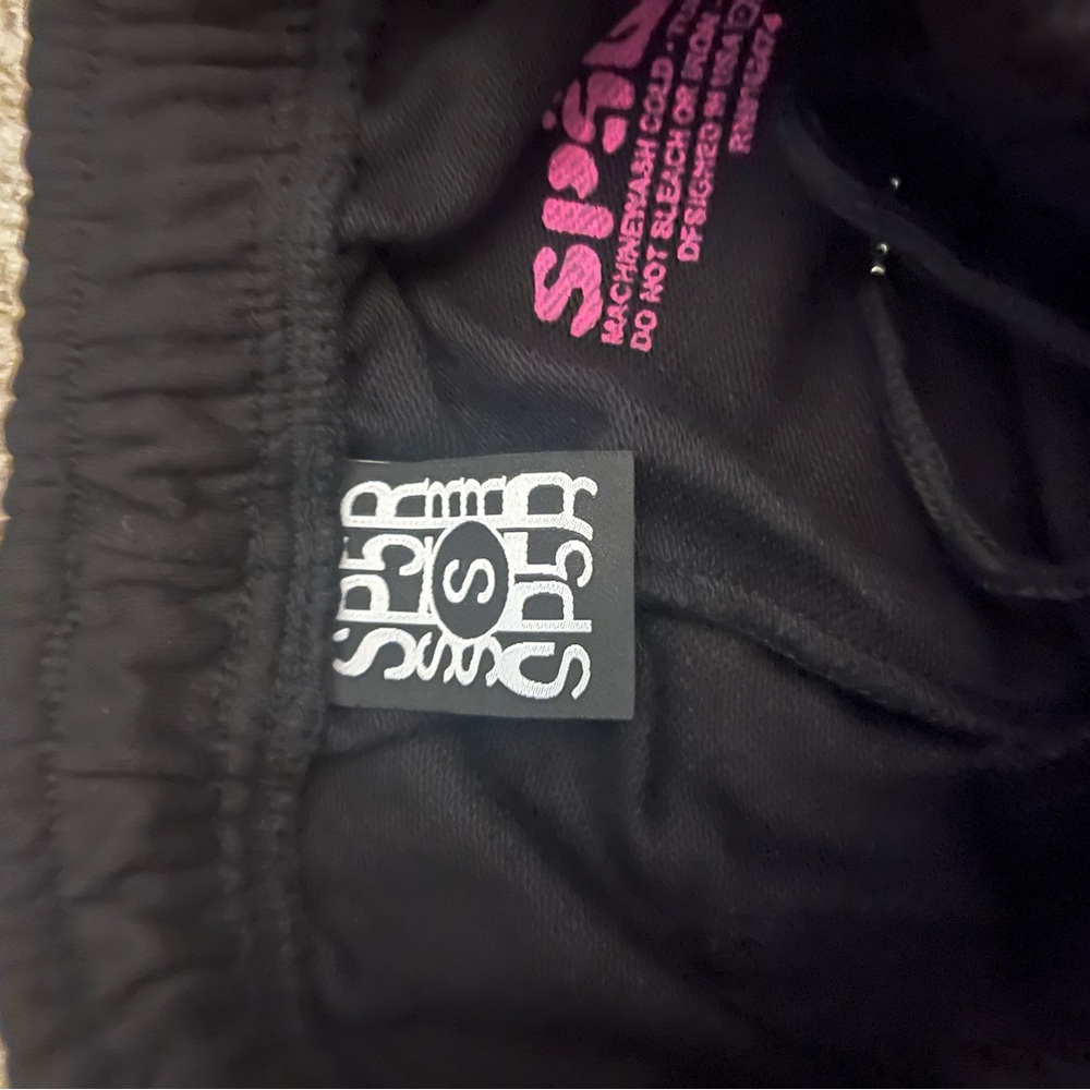 Sp5der p!nk black pants size small never used brand new
